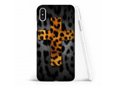 Coque souple CROIX LEOPARD en gel iPhone XS