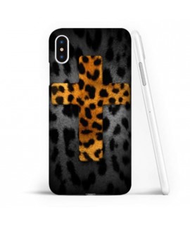 Coque souple CROIX LEOPARD en gel iPhone XS