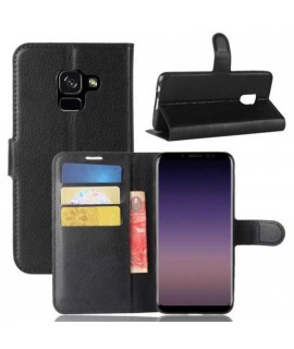 Etui portefeuille noir Samsung Galaxy A8 2018