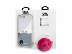 Coque avec pompon rose Karl Lagerfeld pour iPhone 7 / 8