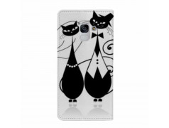 Etui rabattable portefeuille PAIR OF CATS pour SAMSUNG GALAXY J6 2018