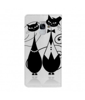 Etui rabattable portefeuille PAIR OF CATS pour SAMSUNG GALAXY J6 2018