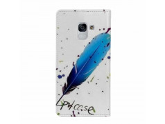 Etui rabattable portefeuille PLUME BLEUE pour SAMSUNG GALAXY J6 2018