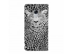 Etui rabattable portefeuille LEOPARD pour SAMSUNG GALAXY J6 2018