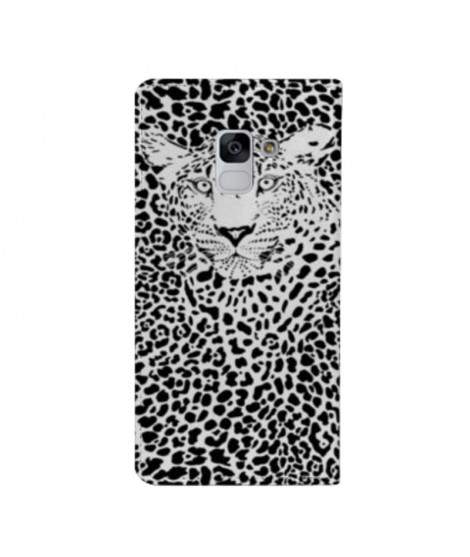 Etui rabattable portefeuille LEOPARD pour SAMSUNG GALAXY J6 2018