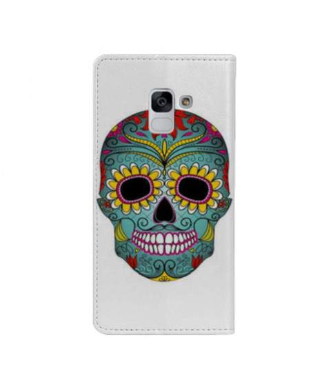 Etui rabattable portefeuille MEXICAN SKULL pour SAMSUNG GALAXY J6 2018