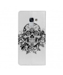 Etui rabattable portefeuille SKULL AND ROSE pour SAMSUNG GALAXY J6 2018