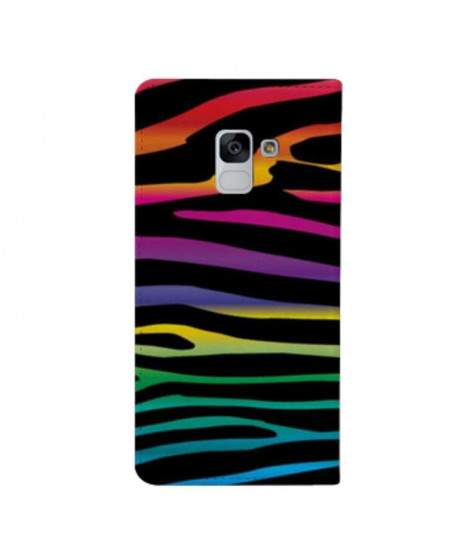 Etui rabattable portefeuille ZEBRE ARCENCIEL pour SAMSUNG GALAXY J6 2018