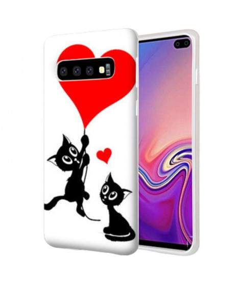 Coque Souple LOVE CATS en gel pour SAMSUNG GALAXY S10