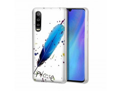 Coque Souple PLUME BLEUE en gel SAMSUNG GALAXY A70