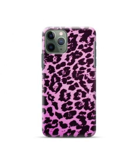 Coque silicone leopard rose pour iPhone 11