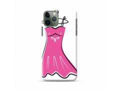 Coque silicone petite robe rose  pour iPhone 11