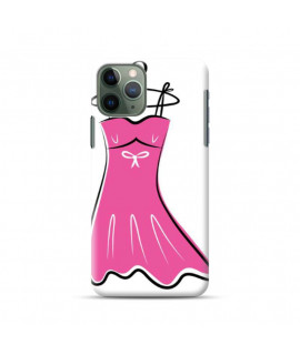 Coque silicone petite robe rose  pour iPhone 11