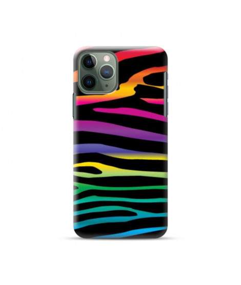 Coque silicone  zebre arcenciel pour iPhone 11