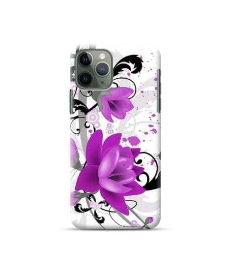 Coque silicone fleur mauve pour iPhone 11 Pro