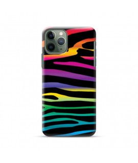 Coque silicone  zebre arcenciel pour iPhone 11 Pro