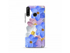 Coque souple  fleurs bleues en gel pour HUAWEI P30 Lite