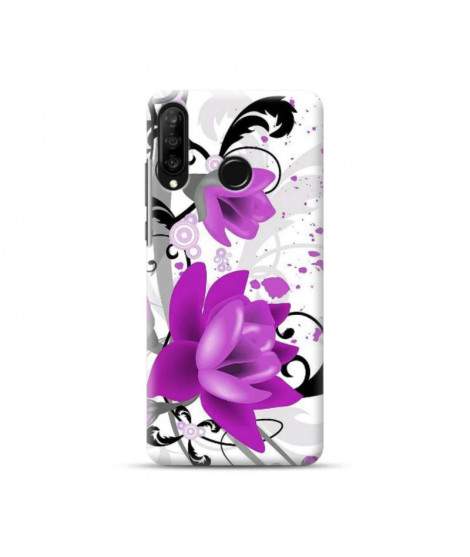 Coque souple  fleurs en couleur en gel pour HUAWEI P30 Lite