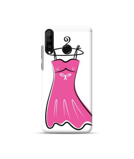 Coque souple petite robe rose en gel pour HUAWEI P30 Lite