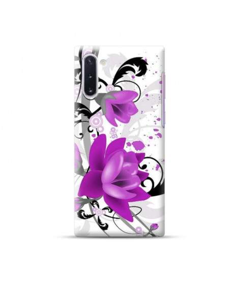 Coque souple  FLEURS MAUVES  en gel pour SAMSUNG Galaxy NOTE 10