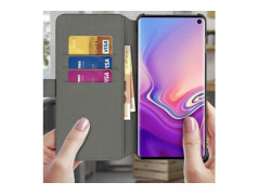 Etui rabattable original noir FACONNABLE pour SAMSUNG GALAXY S10e