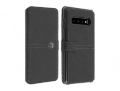 Etui rabattable original noir FACONNABLE pour SAMSUNG GALAXY S10e