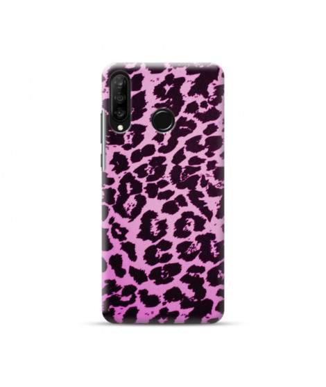 Coque Souple LEOPARD MAUVE en gel  pour HUAWEI P30 lite