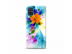 Coque Souple FLEURS BLEUES en gel SAMSUNG GALAXY A71