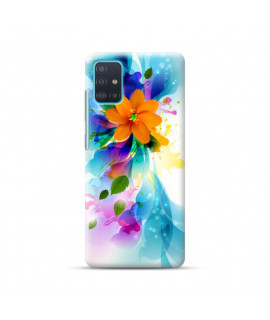 Coque Souple FLEURS BLEUES en gel SAMSUNG GALAXY A71