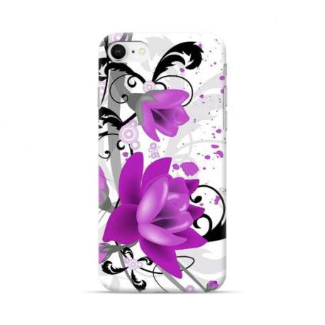 Coque souple Fleurs mauves pour Iphone SE 2020