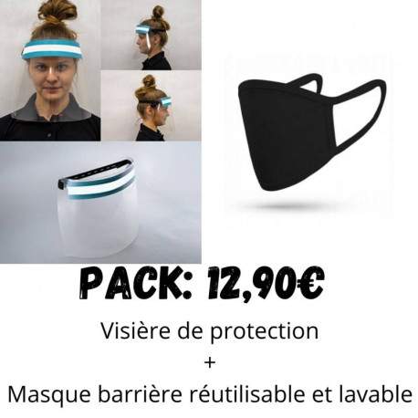 Pack visière de protection + masque lavable