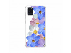 Coque souple samsung A21S Fleur bleue en gel