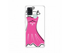 Coque souple samsung A21S Petite Robe Rose en gel