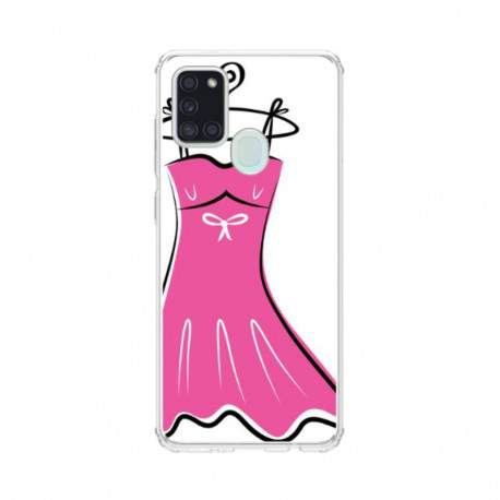 Coque souple samsung A21S Petite Robe Rose en gel