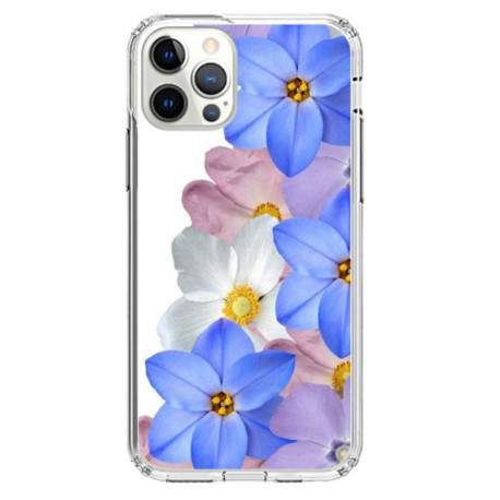 Coque souple iPhone 12 Pro Max Fleurs bleues