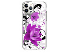 Coque souple iPhone 12 Pro Max Fleurs Mauves