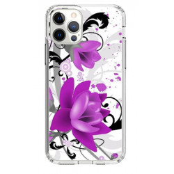 Coque souple iPhone 12 Pro Max Fleurs Mauves