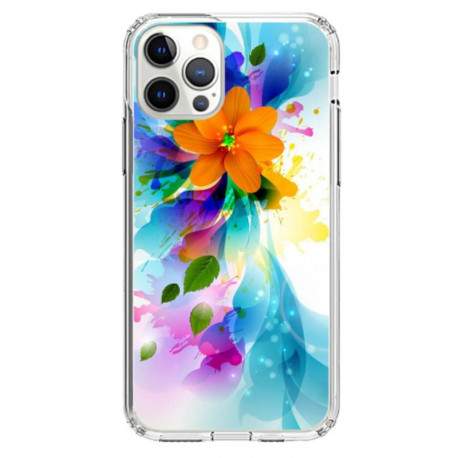 Coque souple iPhone 12 Pro Max Fleurs oranges