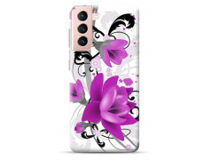 Coque Souple fleur mauve en gel pour SAMSUNG GALAXY S21