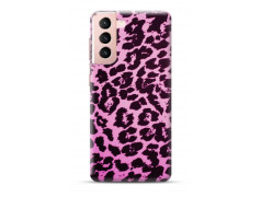 Coque Souple Leopard mauve en gel pour SAMSUNG GALAXY S21