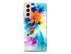 Coque Souple Fleur Orange en gel pour SAMSUNG GALAXY S21+