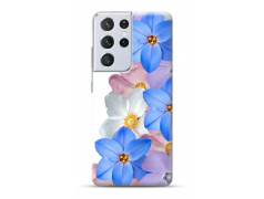 Coque Souple Fleur Bleue en gel pour SAMSUNG GALAXY S21 Ultra