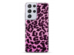 Coque Souple Leopard Mauve en gel pour SAMSUNG GALAXY S21 Ultra