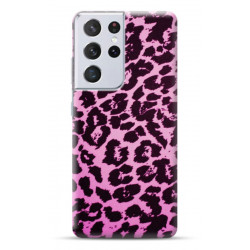 Coque Souple Leopard Mauve en gel pour SAMSUNG GALAXY S21 Ultra