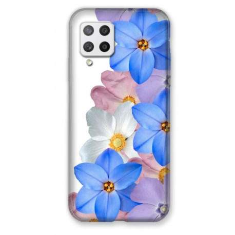 Coque souple SAMSUNG A42 Fleurs Bleues