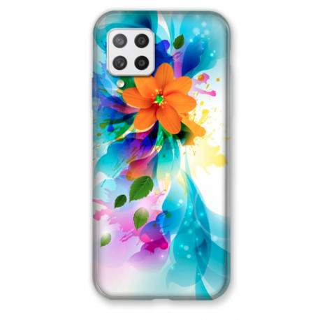 Coque souple SAMSUNG A42 Fleurs oranges