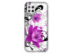 Coque souple SAMSUNG A42 Fleurs mauves