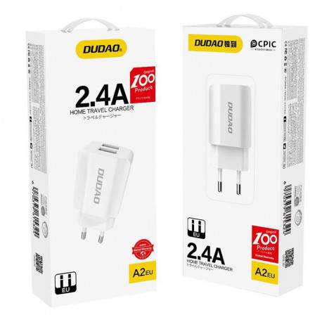 Chargeur Dudao double USB à charge rapide 5V/2.4A