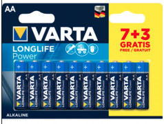 10 PILES Longlife 1,5 V LR06/AA VARTA