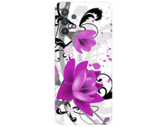 Coque souple Fleurs Mauves en gel Samsung Galaxy A32 5G